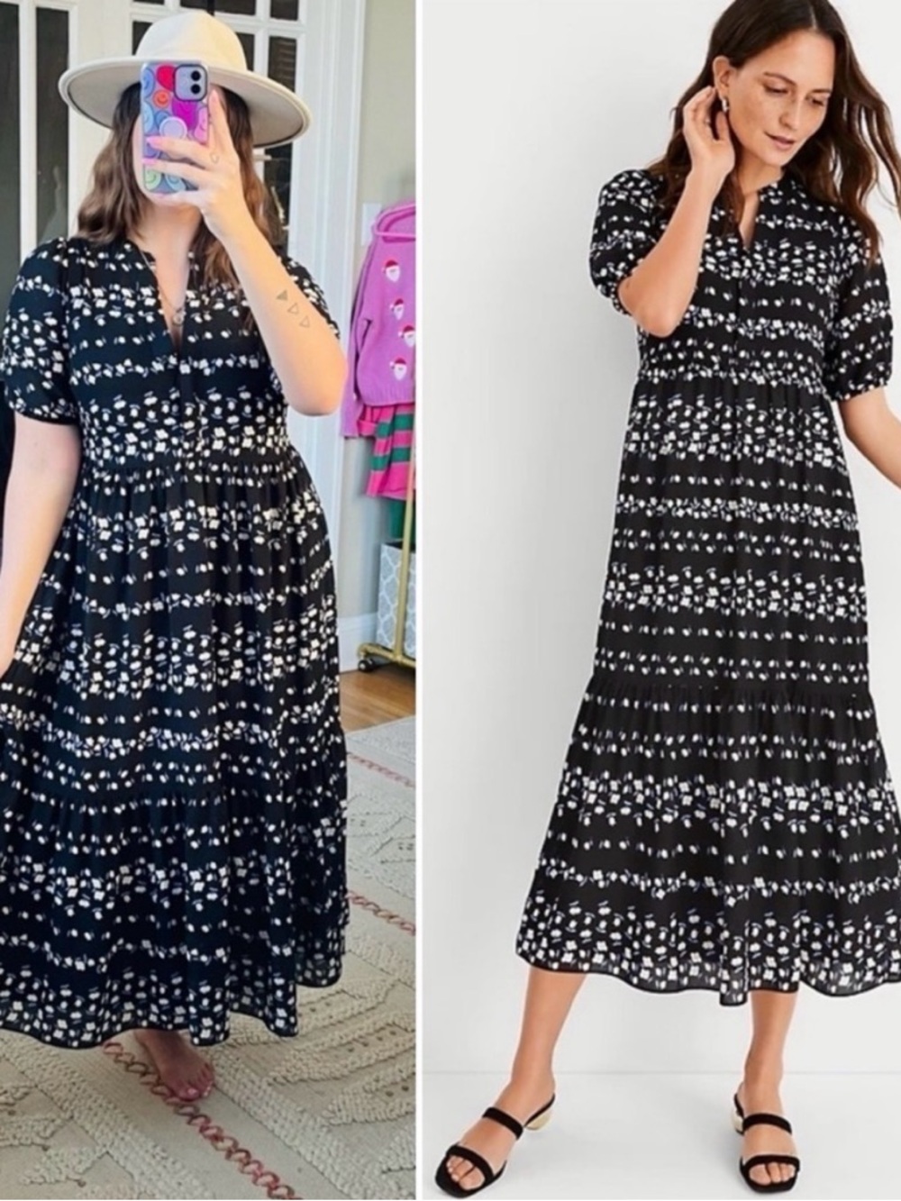 Ann Taylor Dainty Floral Chained Tired Dress Size Large